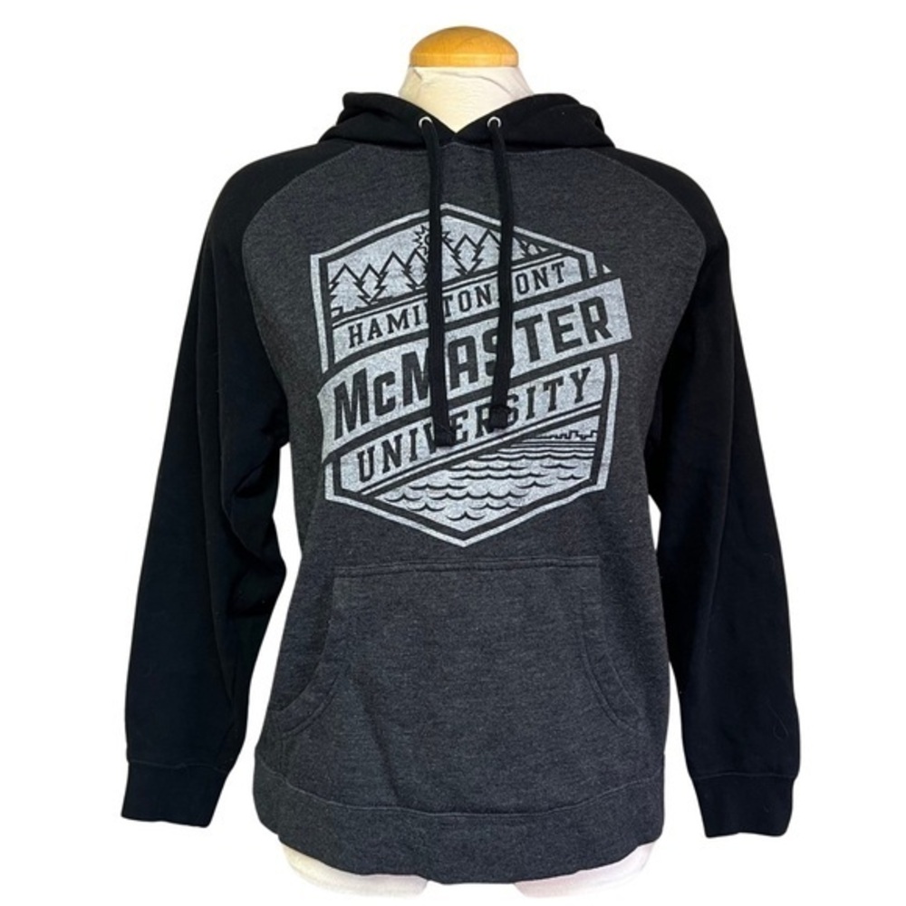 Grey and Black McMaster University Hamilton Ontario Hoodie - Women's Small